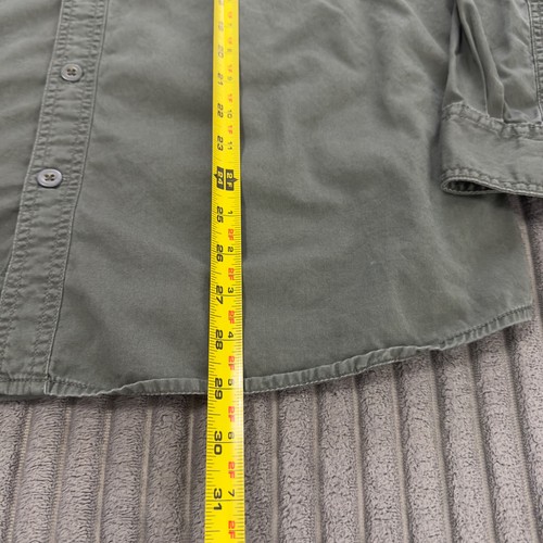 Converse One Star Shirt Mens L Military Green Button Up Flap Pockets Sleeves Y2K - Picture 8 of 9