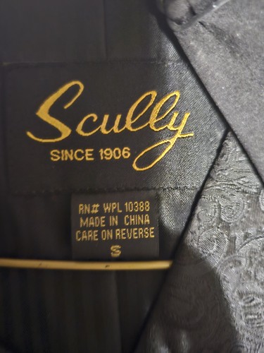 Scully Rangewear Boys Black Polyester Paisley Dress Vest SMALL - Picture 2 of 3