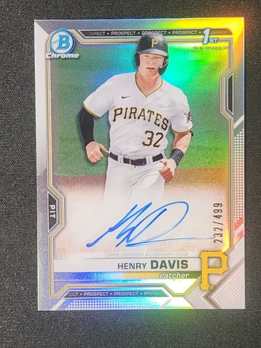 READ 2021 Bowman Draft 1st Chrome Henry Davis AUTO Refractor /499