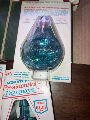WHEATON INDUSTRIES Miniature PRESIDENTIAL Glass Decanters L.B. JOHNSON (LBJ) - Picture 4 of 5