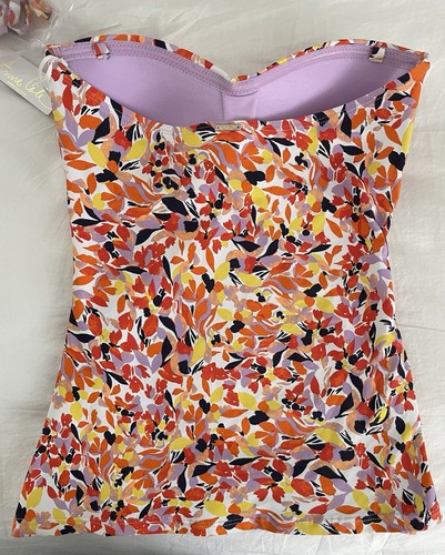 Anne Cole Women's Solid Twist Front Shirred Bandeau Tankini Swim Top, Multi, XS - Picture 3 of 9