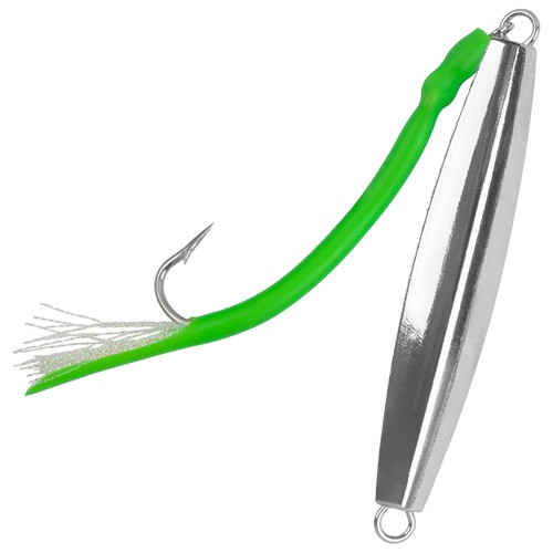 Diamond Jigs Fishing Lure Saltwater Jigging Spoons with Tube Tail Teaser 1oz-4oz - Picture 16 of 23