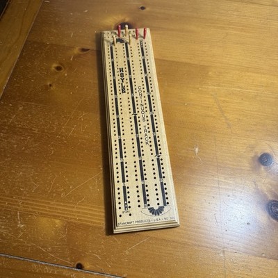 Vintage Hoyle Stancraft #5013 Continuous Track Cribbage Board Wood 