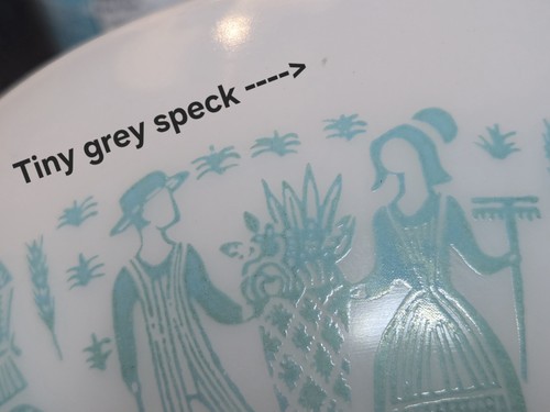 Vintage Pyrex #441 Amish Butterprint Cinderella Schüssel 1,5 Pint türkis/weiß - Bild 8 von 14