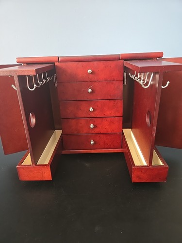 Croft Carretilla Madera 4 Cajones Lados Extraíbles para Collares Espejo Anillo Joyero - Imagen 16 de 19