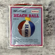 New NOS Vintage Inflatable "Hawaii" Beach Ball - 20"