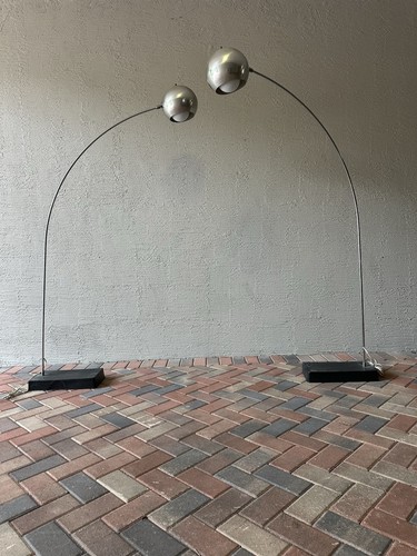 Vintage Mid Century Modern Chrom Bogen Stehlampe MCM Augapfel Kugel