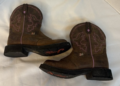 Justin Gemma Gypsy Damen-Westernstiefeletten aus Leder 10B braun rutschfest - Bild 4 von 16