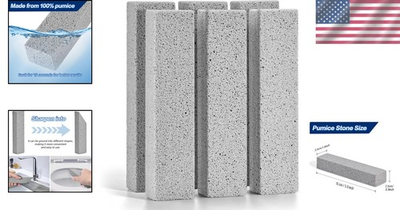 #ad 6 Pack Pumice Stone for Toilet Cleaning Bowl Stick Powerfully Cleans Hard Water $6.90