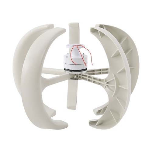 600W DC 24V 5 palas linterna turbina eólica generador eje vertical energía eólica EE. UU. - Imagen 9 de 15