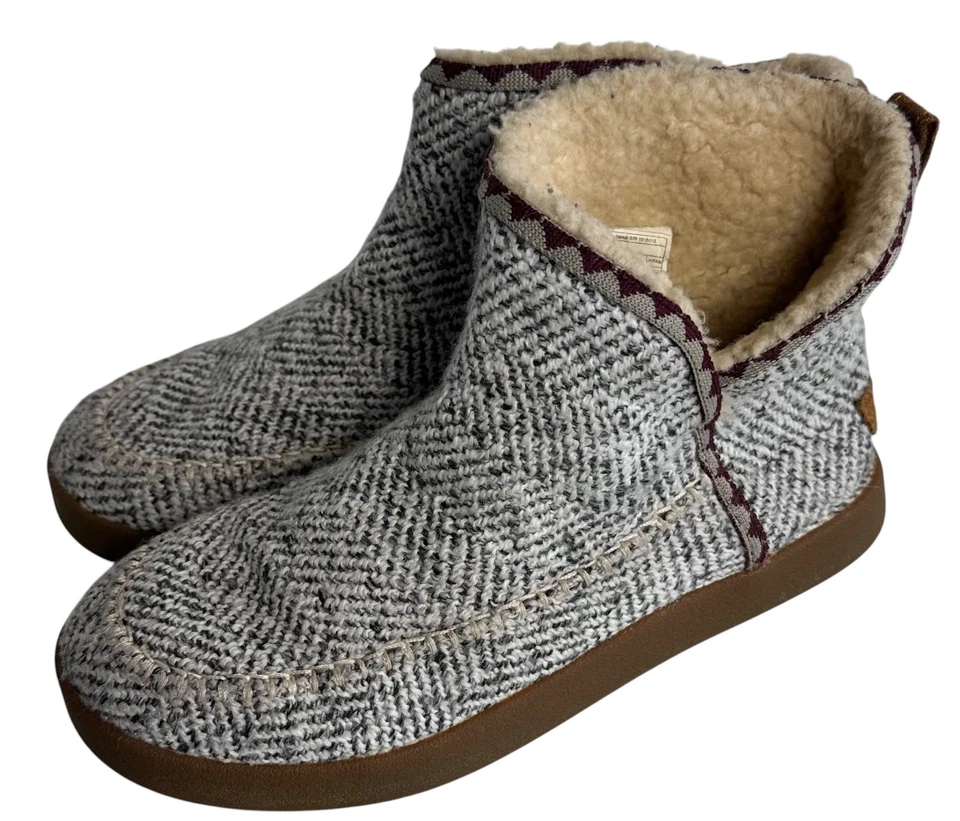 Sanuk Bonitas Botas de Piel de Sherpa Botas Botines Talla 8 Gris Plata Cush N Blaze Sin Cordones Foto 4 de 4
