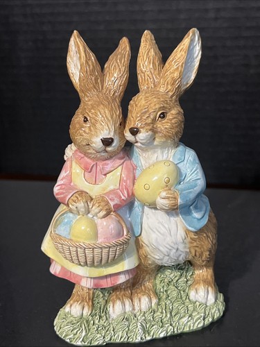 Harz Ostern Paar Hase Figur Dekoration 6,5" groß - Bild 1 von 12