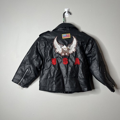 NWT Outdoor Habitat Toddler Motorcycle Biker Jacket with Eagle size 7T - Picture 5 of 7