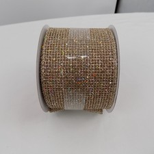 Celebrate it Gold Glitter Mesh Wired Christmas Ribbon 2.5" x 20 ft Crafts Bows