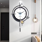 Modern Silent Wall Clock Large Luxury Decorative Non-Ticking Metal Clock 38×58cm