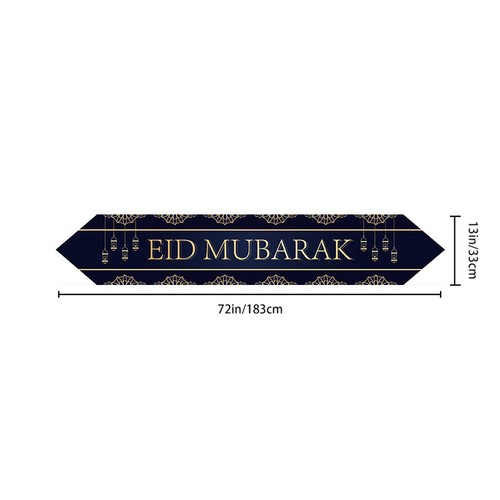 Eid Al Fitr Table Runner Tablecloth Party Tassel Decorations Festival Supplies