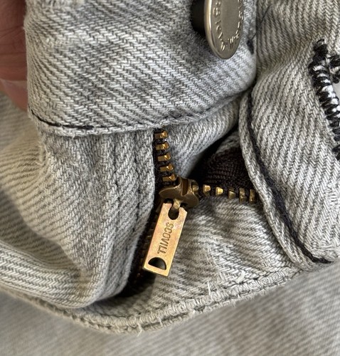 Jean homme vintage années 80 Wrangler gris décontracté 96501 Scovill zip vieilli USA 36x29 - Photo 18 sur 21