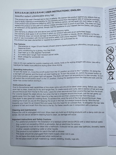 B.R.U.S.H. 30 Everyday Beauty Brands Ionic Hot Styling Hair Brush Oil Infused - Bild 9 von 12