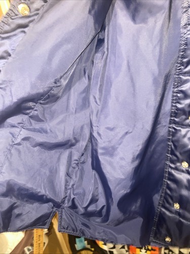 2000 Tommy Jeans Satin Blue Y2K Bomber Jacket Size Medium - Picture 5 of 6