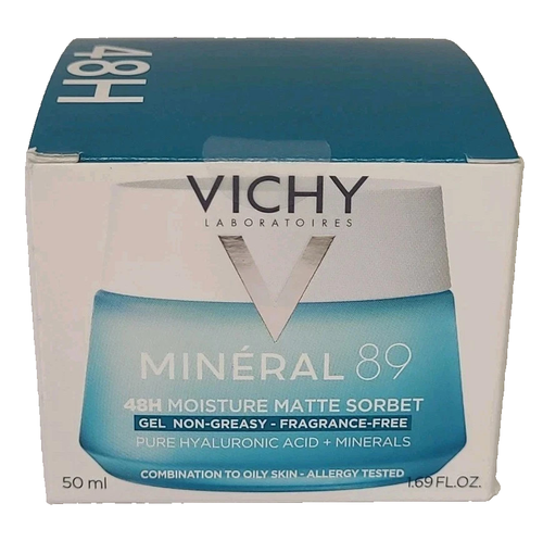 Vichy Mineral 89, 48hr Moisture Matte Sorbet Fragrance-Free 1.69 FL OZ FREE S/H - Picture 1 of 5
