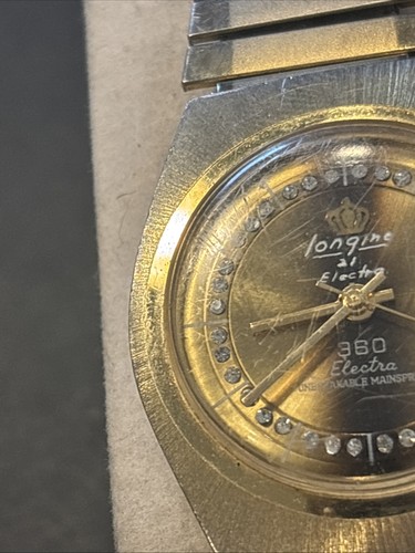 B18 VTG Men’s LONGINE 23 "Electra" 360 Gold Tone Wristwatch Running-Works As Is - Picture 3 of 24