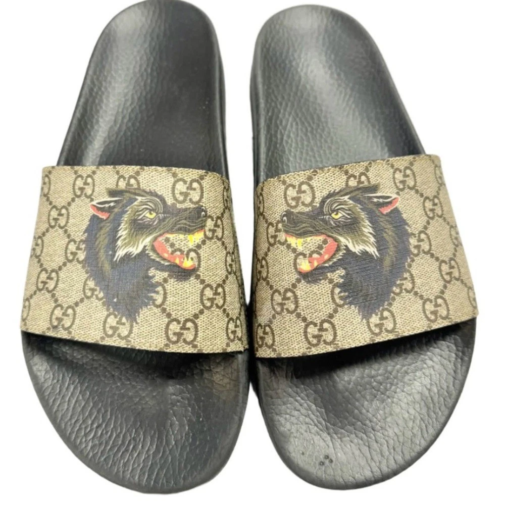 Gucci Leather Upper Black Sandals for Men for sale | eBay
