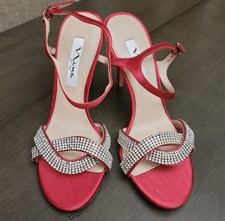 Nina Davia Embellished Toe Strap 4" High Heel Sandal Size 8