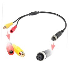 M12 4-Pin to RCA Video AV DC Female Connector Wire, 4-PIN Monitor/Camera