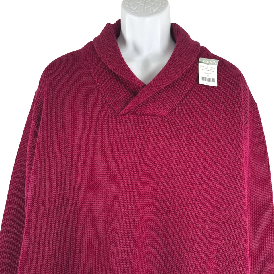 Suéter Jersey Woolovers Cuello Chal Para Hombres XL Lana Borgoña Nuevo con Etiquetas FS-1401 Foto 3 de 4