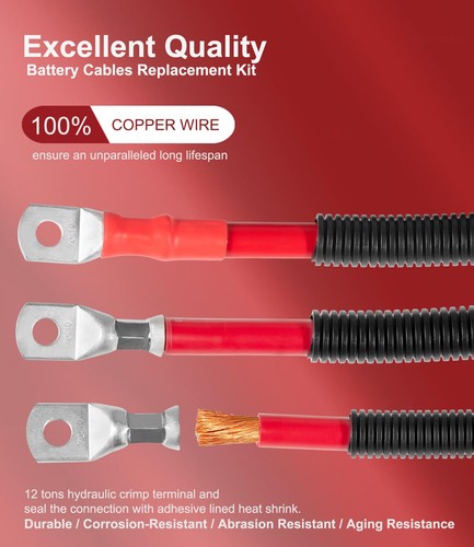 Battery Cables Replacement Kit for Dodge RAM Truck Gen 3 2003-2007 Cummins 5.9L - Picture 5 of 8