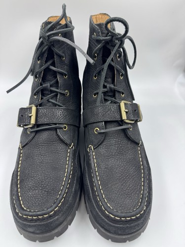 Polo Ralph Lauren Country Ranger schwarz genarbtes Leder Stiefel Schnalle Herren Gr. 14D - Bild 4 von 18