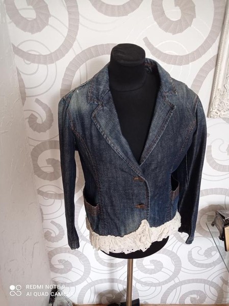 Women DKNY Blazer Beige Cotton 38 / M / 46