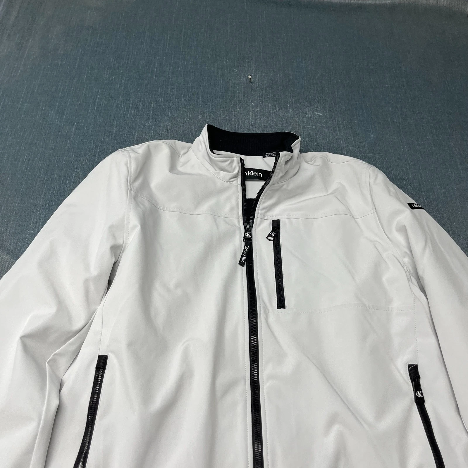 Calvin Klein Men's Jacket Size L White Full Zip Softshell Stretch Coat NWT image 2