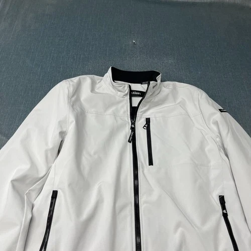 Calvin Klein Men's Jacket Size L White Full Zip Softshell Stretch Coat NWT image 2