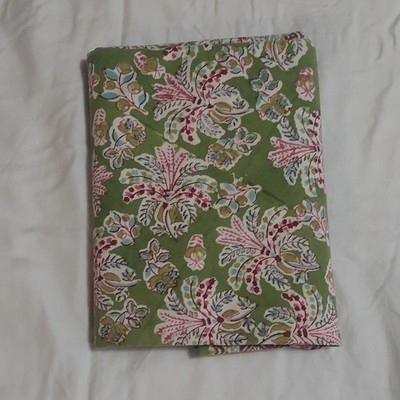 Green Pink Blue White Floral Cotton Table 90 in Round