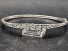 🔥 STERLING SILVER BLUE TOPAZ JEWELRY SET BANGLE BRACELET & EARRINGS SIGNED 🔥 — photo 5