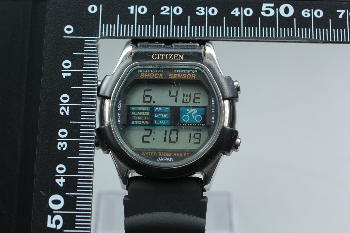 Rare Vintage 80's CITIZEN Shock Sensor D130-312571 Y Men's