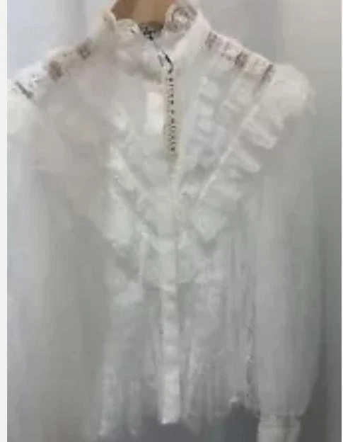 Женщин Алиса + Оливия кружева с воротником контрастный длинным рукавом блузка или топ - Изображение 2 из 4