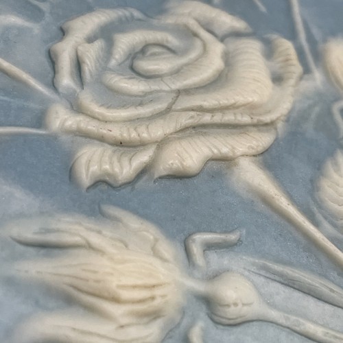 Vintage Rose Incolay Schmuckschatulle Schmuckschatz Floral signiert Robert Nemiz 3,75 Zoll - Bild 3 von 10