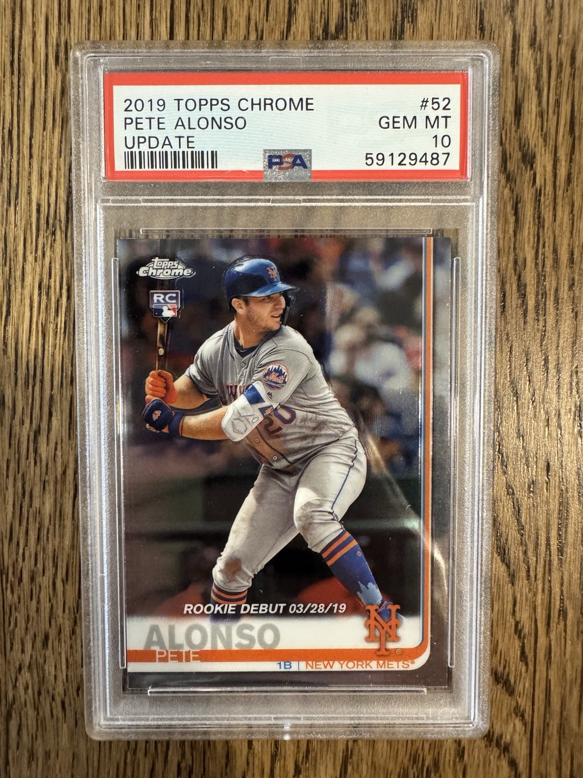 2019 Topps Chrome Update Series Rookie Debut Pete Alonso #52 (RC) PSA 10
