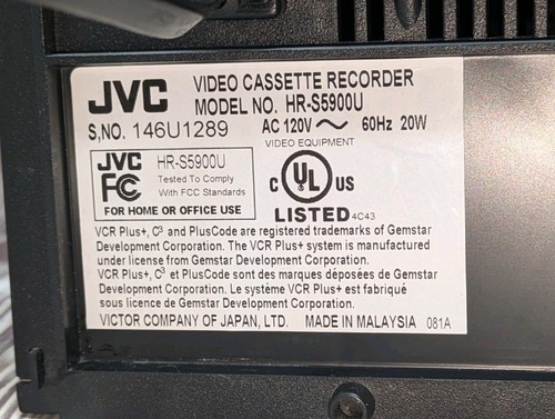 JVC HR-S5900U VCR Super VHS/S-VHS HiFi - Tested - Nice Condition! - Picture 13 of 13