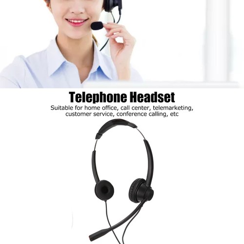 2.5Mm Business Headset Binaural Corded Headset With Hd Mic For Home Office C SPC - Zdjęcie 5 z 12