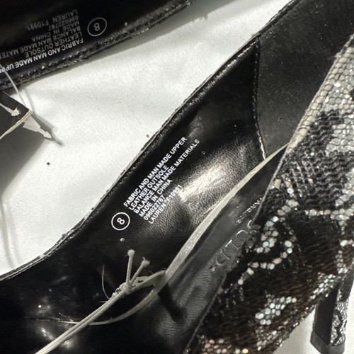 Hollywould for Target Heels Lauren fiocco pizzo nero sliver taglia 8 vintage anni 2000 nuovo con etichette - Foto 11 di 13