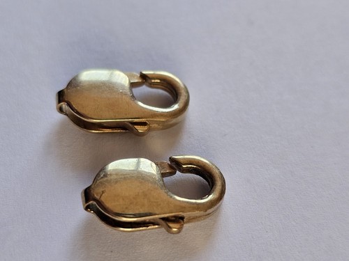 Large 9ct Gold Lobster Clasps X2 - Picture 7 of 19