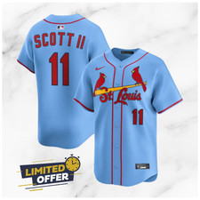 Men's Cardinals #11 Victor Scott II Light Blue Cool Base Jersey Stitched