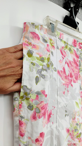 NUEVO J. Jill Lino Elastizado Floral Capri Pantalones Pull-On Blanco Coral Rosa Bolsillos M - Imagen 17 de 24