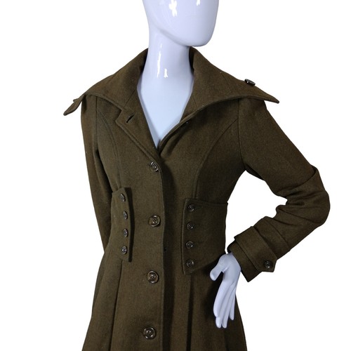 Anthropologie Azel Hazel Hazel Hazel Haze Midi Mantel Größe Small Moosgrün  - Bild 2 von 14