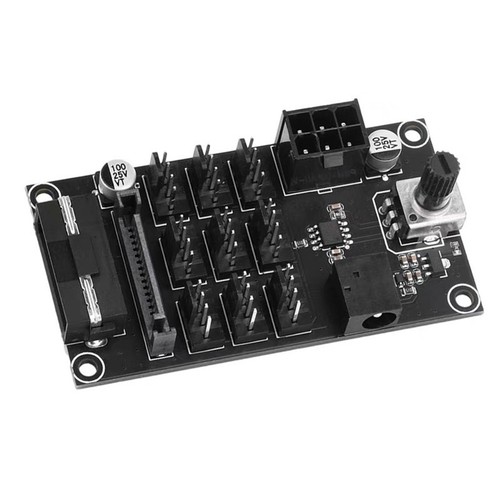 1X(Computer Chassis PWM Violent Fan Speed Controller 9-Way 12V PWM 4Pin9722 - Afbeelding 7 van 7