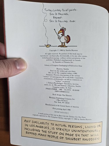 Don't Let the Turkeys Get You Down By Sandra Boynton. -Good- FREE SHIPPING J79 - Imagen 7 de 8