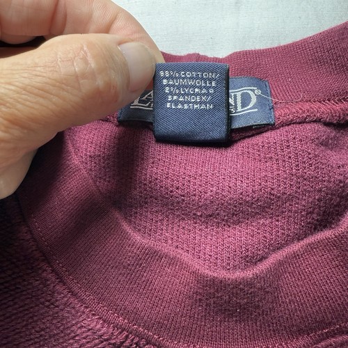 Sudadera Lands End Para Hombre Texturizada Cuello Redondo Borgoña Talla Grande Informal Clásica - Imagen 4 de 8